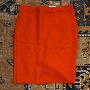 J. Crew Fiery Orange Or Red Pencil Skirt